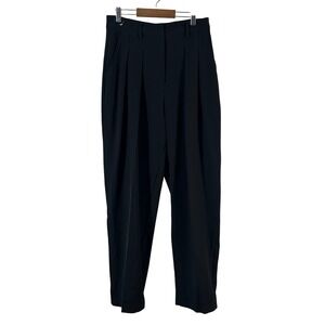 Nasty Gal Collection Black Pleated High Rise Tapered Trousers Pants Size 6 US